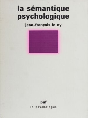 cover image of La Sémantique psychologique